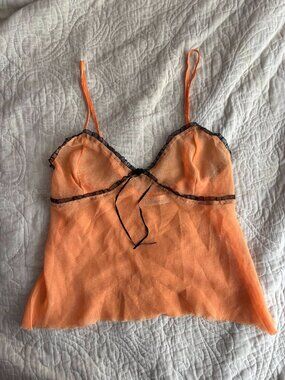 Sheer Orange Cami Top
